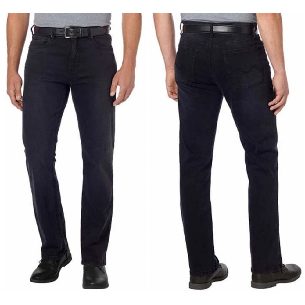 URBAN STAR Men's Black Jeans 32x30 Stretch Relaxed Fit Straight Leg NEW
